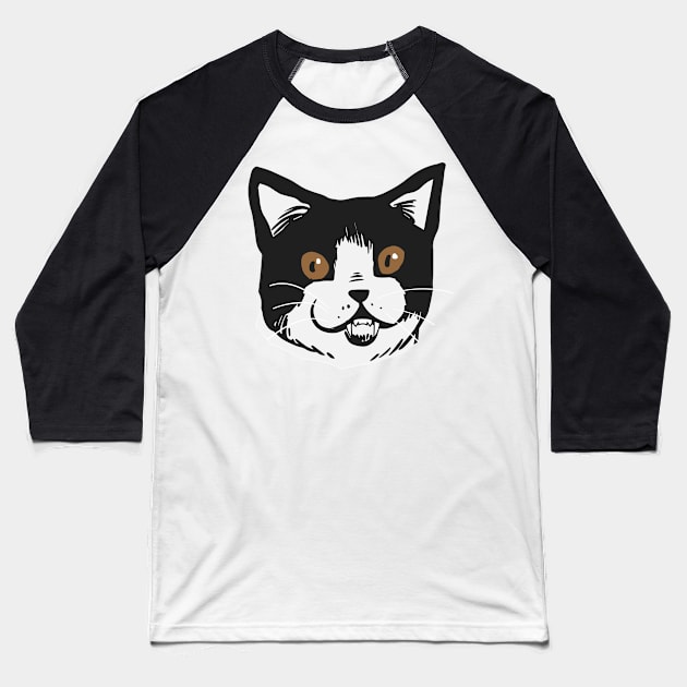 Black Cat Horror Halloween Ca Funny Costumes Baseball T-Shirt by macshoptee